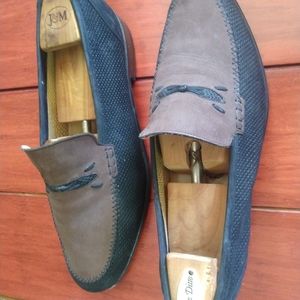 Nordstrom Men Italy Two-Tone Suede Black&Brown Loafer 10D